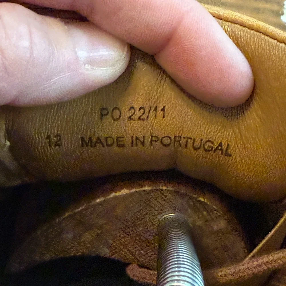 Amberjack Mens Original Oxford Size 12 Tan Leather Dress Shoes Comfort Plain Toe